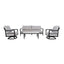 Outdoor Conversation Set With Chairs, Bench Sofa, Tables, Sunbrella Cushions