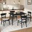 5 Piece Dining Set With 1 Table And 4 Upholstered Chairs - Black / Light Gray