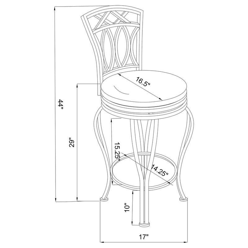 Swivel Bar Stool With Upholstered Seat - Black