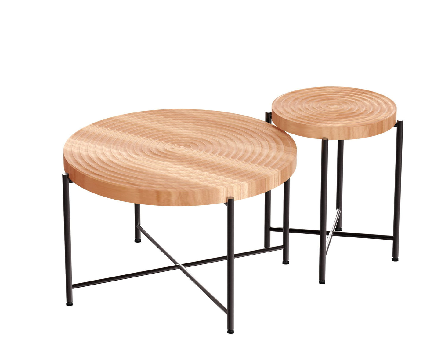Coffee And End Table Set Waterproof Cover (Set of 2) - Natural Wood / Brown