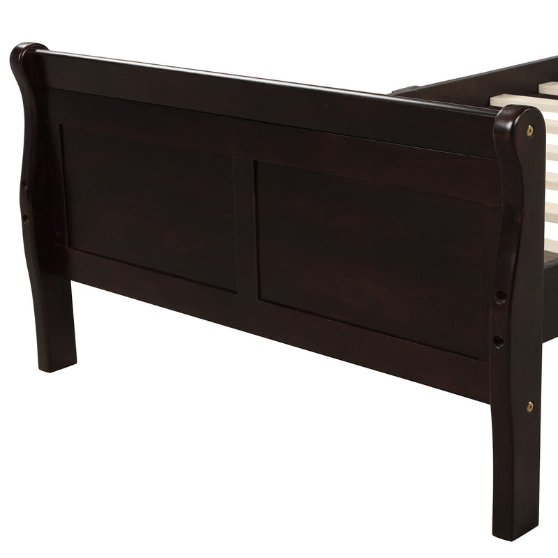 Platform Bed Frame Mattress Foundation Sleigh Bed With Headboard / Footboard / Wood Slat Suppor