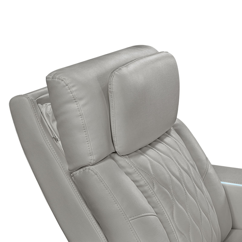 Electra - 3 Piece Power Reclining Sofa, Loveseat And Recliner Set With Power Headrests, Massage And LED Lighting