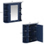 Bathroom Wall Storage Cabinet With Mirror And Adjustable Shelf, 6 Open Shelves