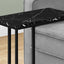 Accent Table, C - Shaped, Marble Look Modern Design - Black