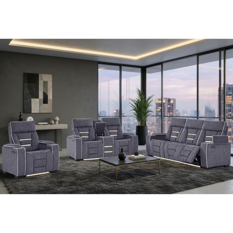 Austin - Reclining Sofa With Storage Arms - Gray