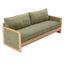 Modern 3 Seater Sofa With Wood Armrests