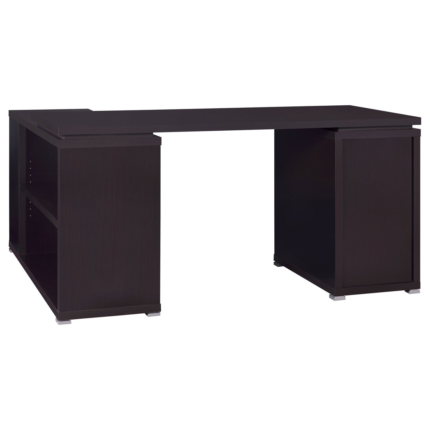 Tona - L-Shape Computer Desk With 3 Drawers And 5 Shelves