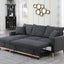 Colton - Reversible Sleeper Sectional Sofa With Storage Chaise - Dark Gray
