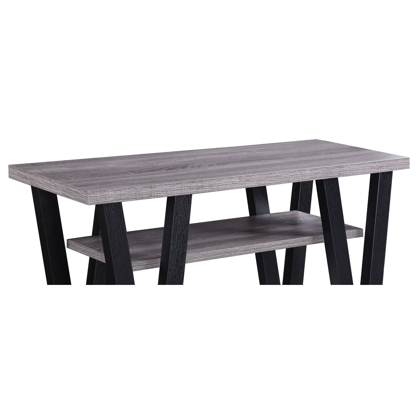 Rectangle Sofa Table With V Line Design - Gray