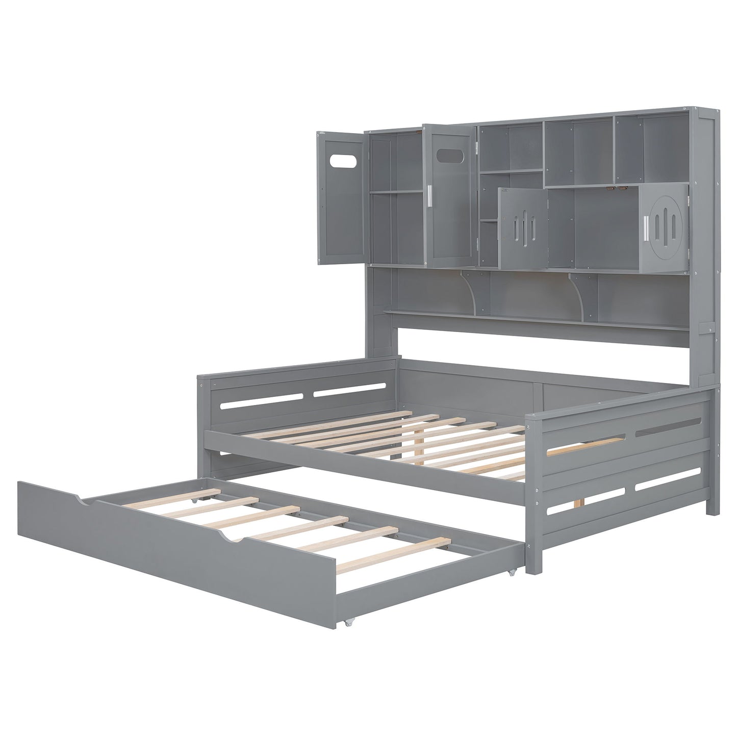 Daybed & All-In-One Cabinet And Shelf