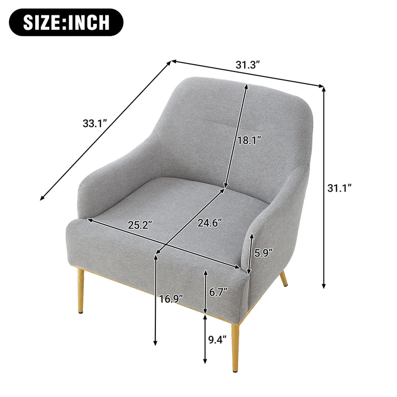 Modern Elegance Accent Chair With Curved Backrest