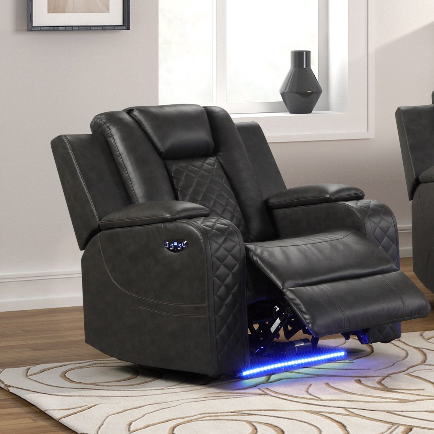 Benz - LED & Power Recliner With Adjustable Headrests And Ambient LED Lighting