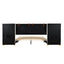 Upholstered Platform Bed, 2 Outlets And USB Charging Ports On Both Sides, 2 Bedside Pillows, Storage Shelves