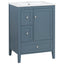 Modern Bathroom Vanity With Sink, Soft Close Drawers & Door, Storage Rack