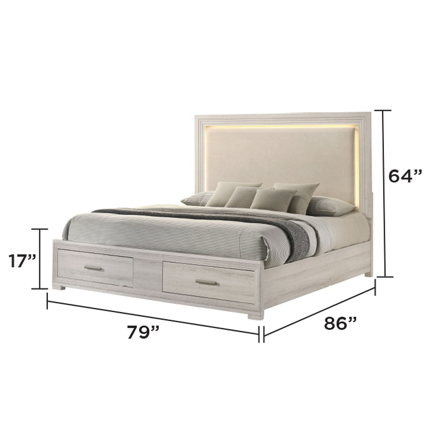 Colorado - Bedroom Set With Upholstered LED Headboard