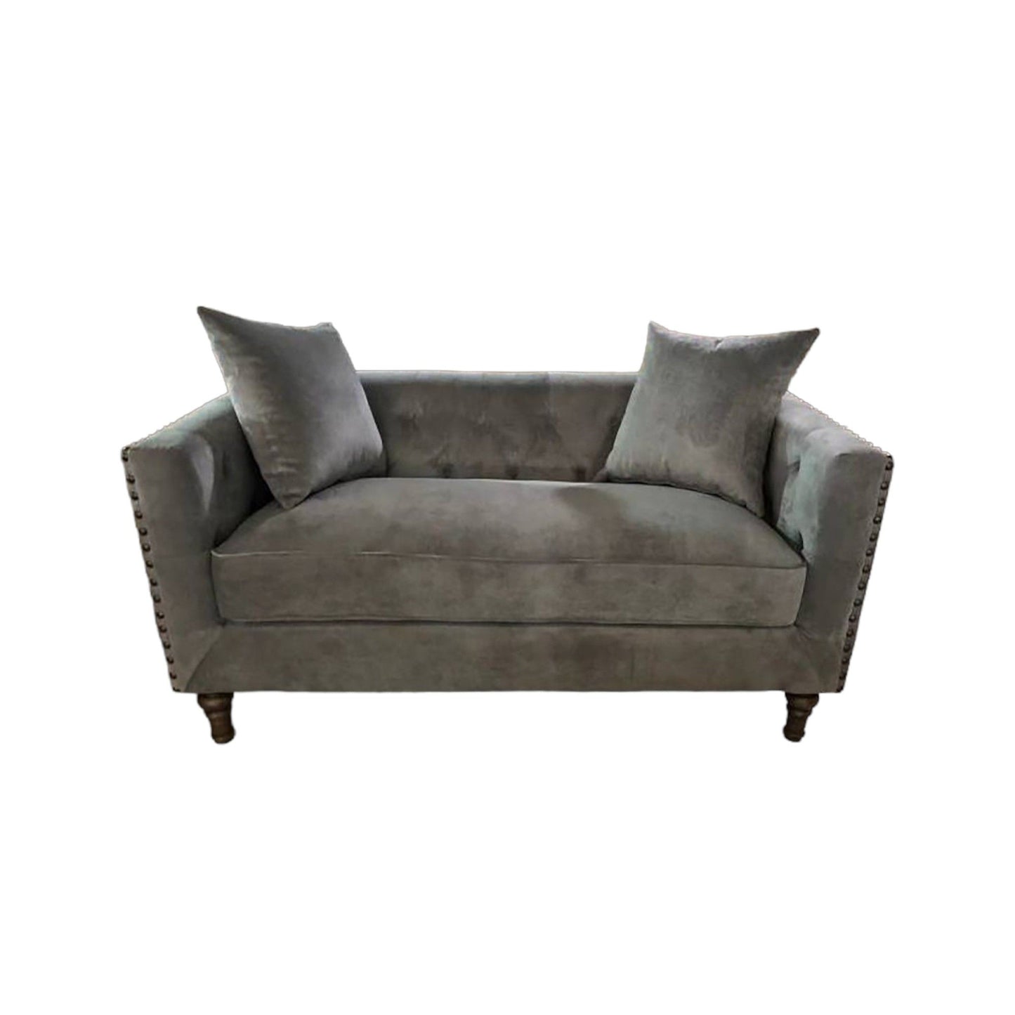 Sidonia - Loveseat With 2 Pillows - Gray