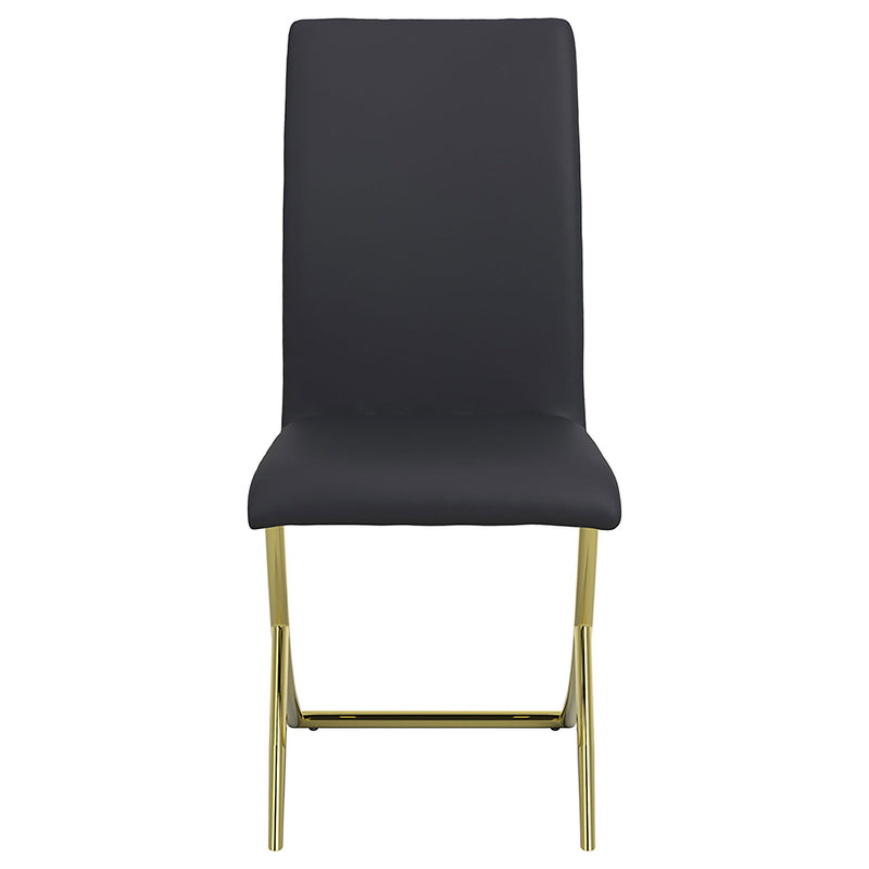 Sillas de comedor (juego de 2) - Negro / Dorado