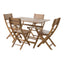 Natural 5 Piece Wood Outdoor Patio Dining Set - Natural Stained