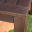Acacia Wood Outdoor Dining Table With Slatted Top - Dark Brown