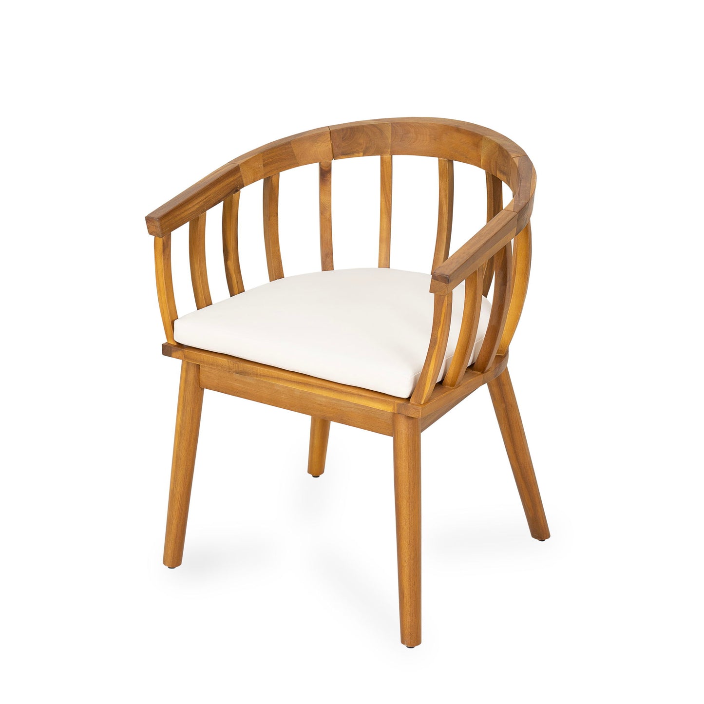 Klismos - Dining Armchair (Set of 2) - Teak / Beige