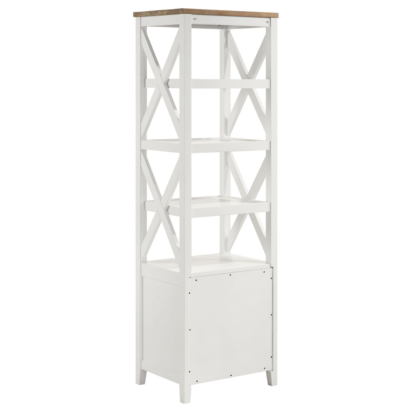 Delaney - 4 Shelf Bookcase With Top Storage Tower - White