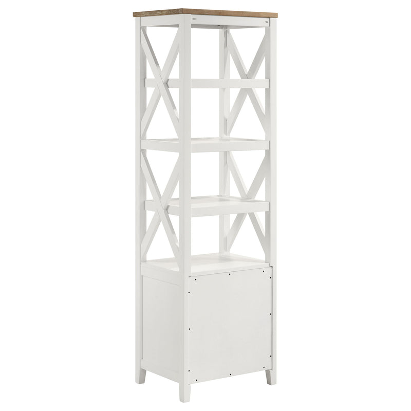 Delaney - 4 Shelf Bookcase With Top Storage Tower - White