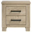 Sansome - 2 Drawer Nightstand Bedside Table - Oak