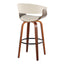 Vintage Mod - Mid Century Modern Fixed Height Barstool With Swivel & Round Footrest (Set of 2)