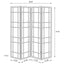4 Panel Folding Screen With Floral Motif - Black