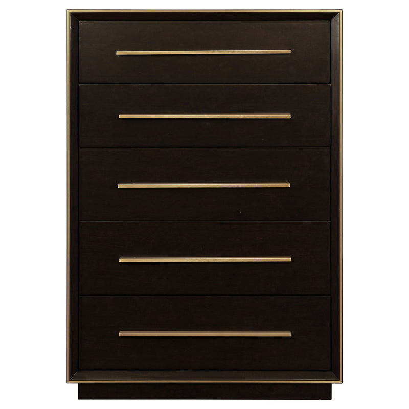 Prescott - 5 Drawer Chest - Brown