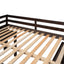 Loft Low Study Bed With Cabinet, Shelves And Rolling Portable Desk, Multiple Functions