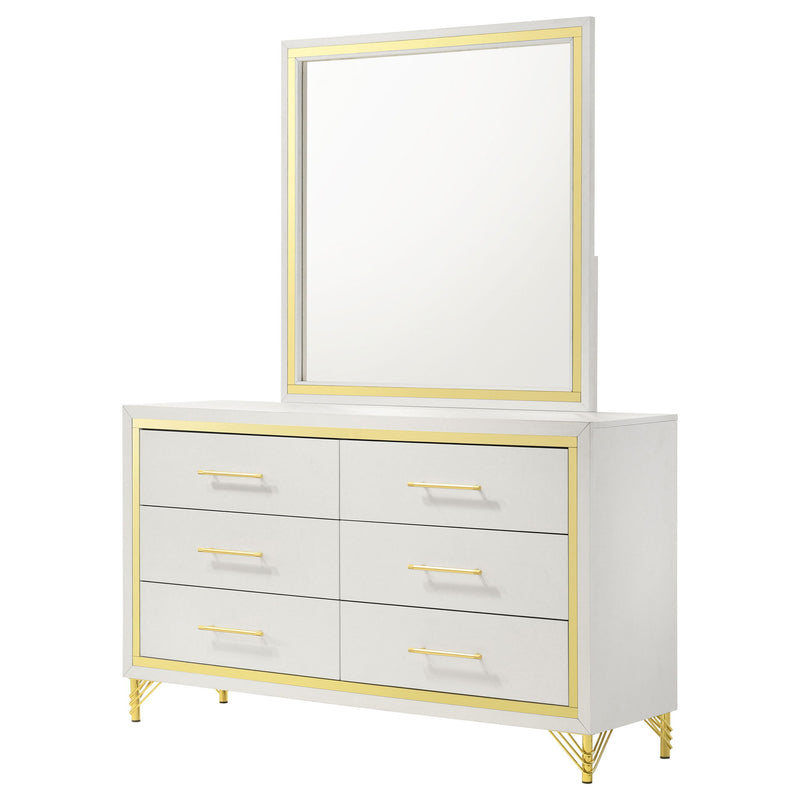 Malcolm - 6 Drawer Dresser With Mirror - White