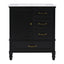 30" Bathroom Vanity With Sink, 3 Drawers, Adjustable Feet