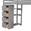 Loft Bed With Storage Drawers, Desk And Stairs With Shelves