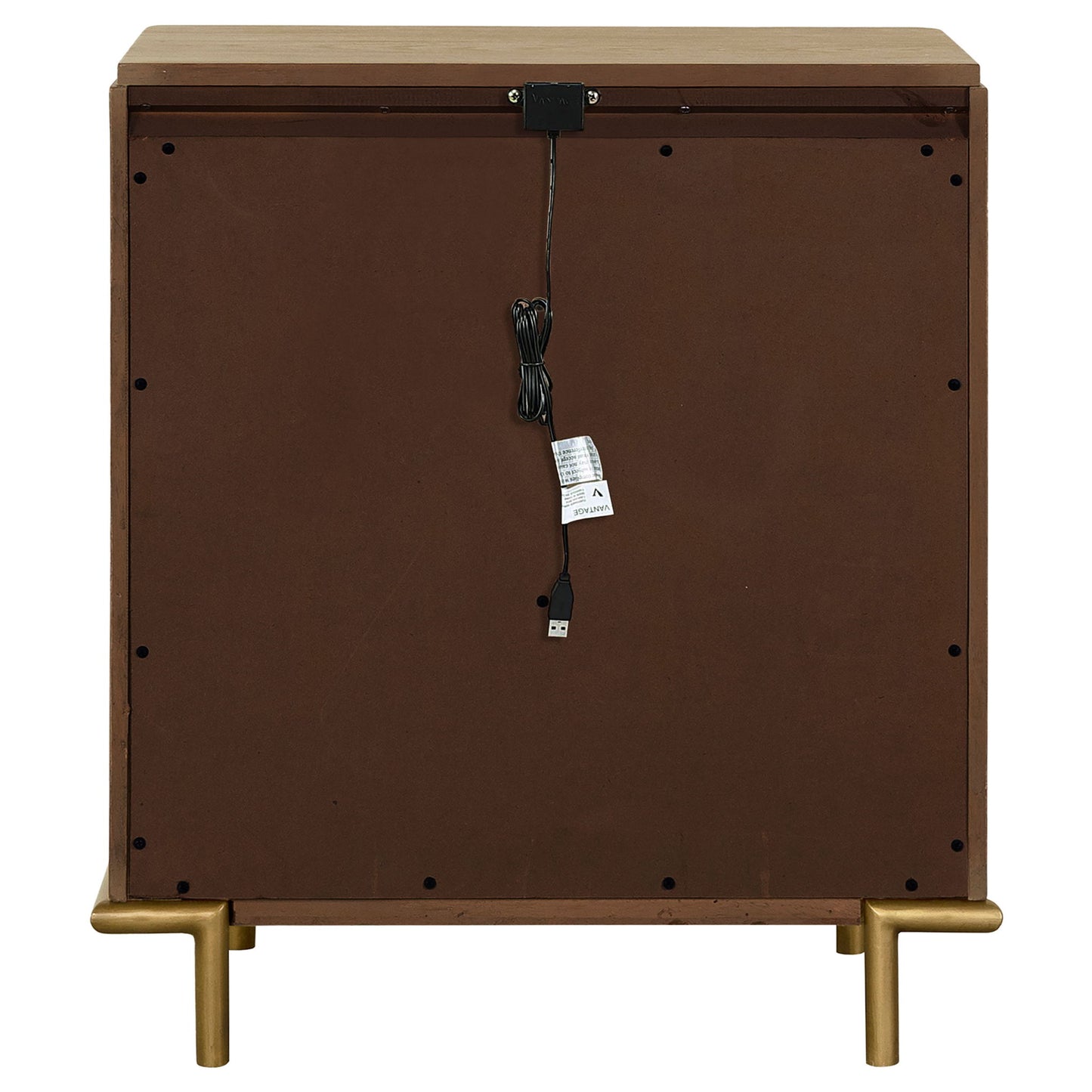3 Drawer Nightstand With USB Ports - Brown