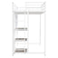 Metal Loft Bed With Desk, 3 Shelves And Ladder