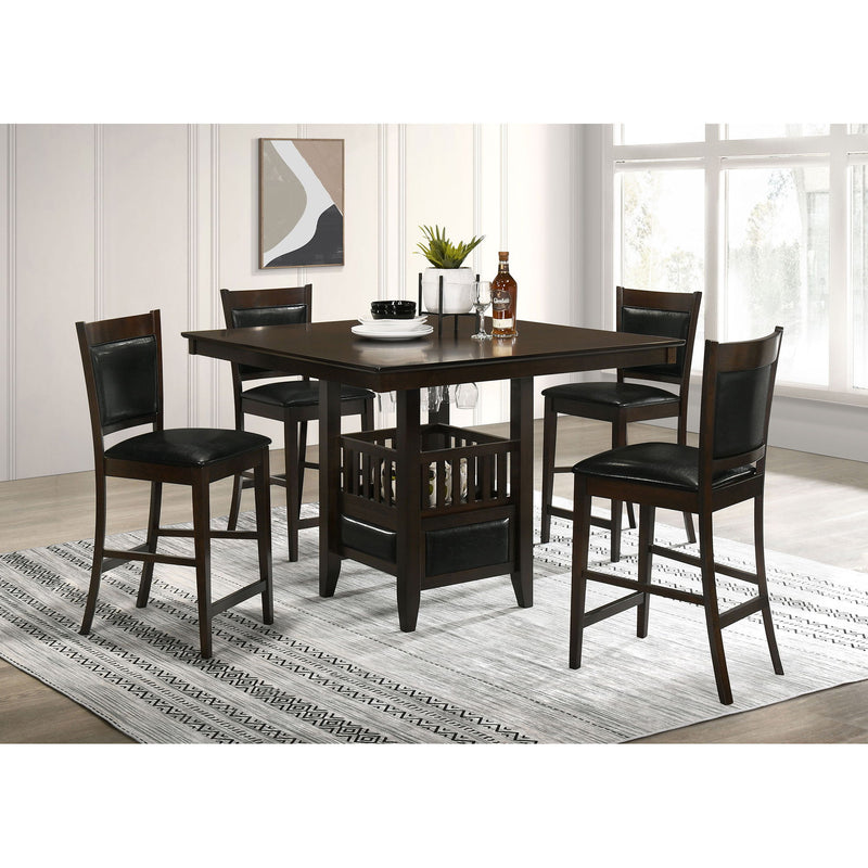 Finley - Square Counter Table With Storage Pedestal Dining Table - Espresso