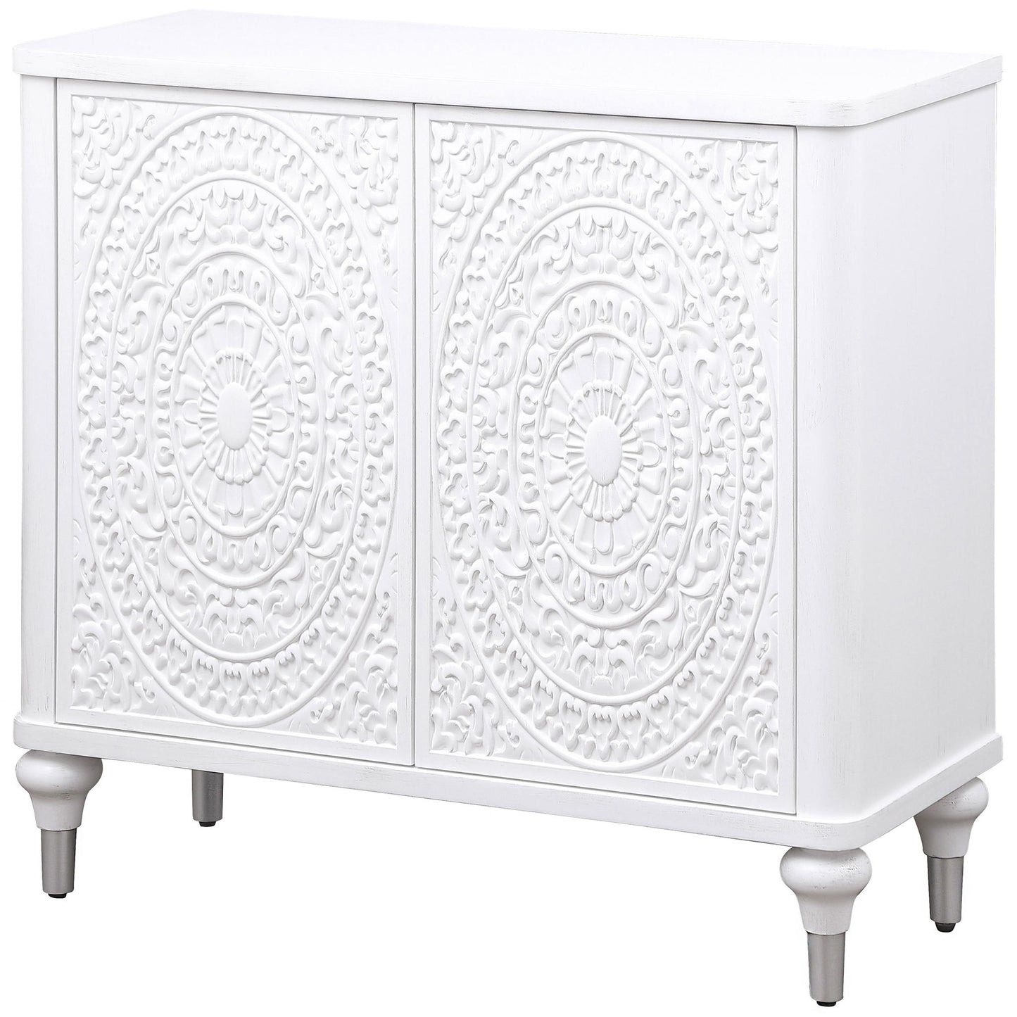 Angus - 2 Door Mandala Accent Cabinet - White