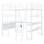 Loft Bed With 4 Layers Of Shelves And L-Shaped Desk, Stylish Metal Frame Bed With A Set Of Sockets, USB Ports And And Wireless Charging