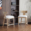 Upholstered Counter Height Bar Stools With Solid Rubber Wood Frame (Set of 2)