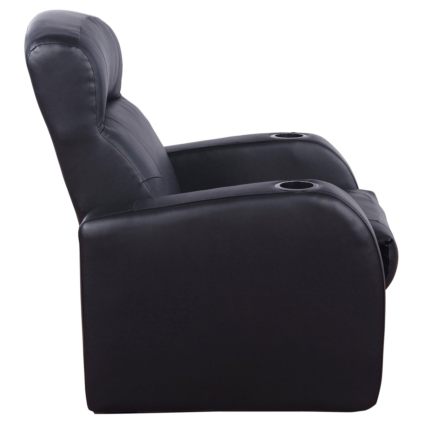 Upholstered Recliner With Cup Holder Comfort Lounge Chair - Black