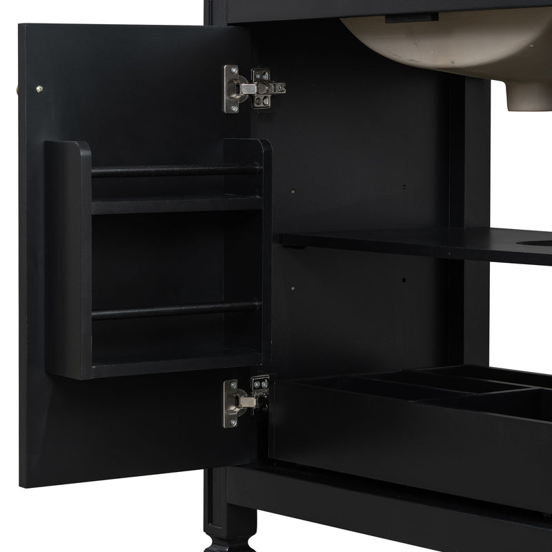 Bathroom Vanity With Sink With 2 Doors And Adjustable Shelf