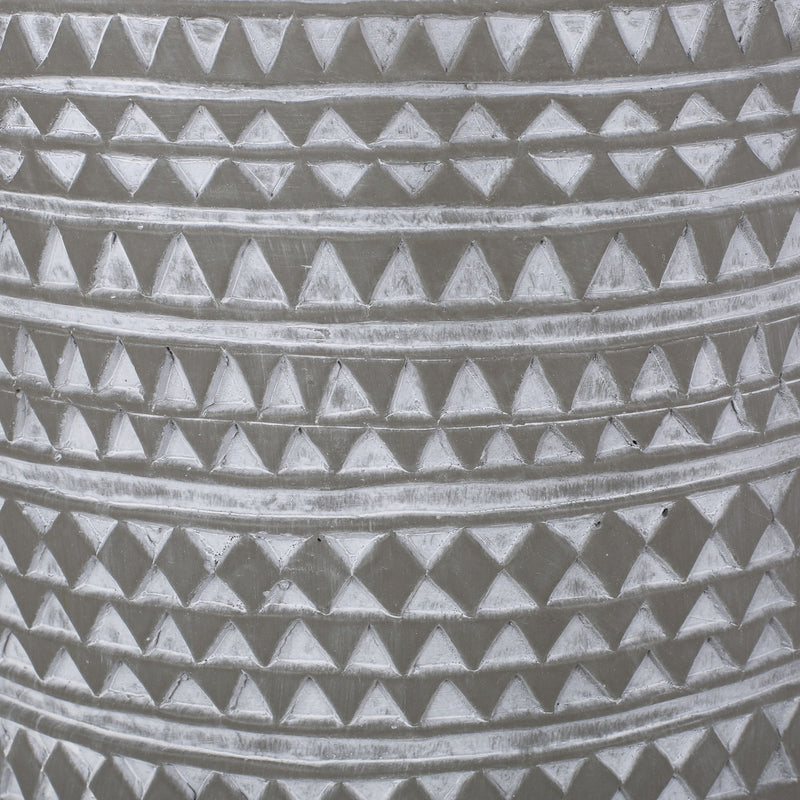 Outdoor Side Table With Cylindrical Shape - White