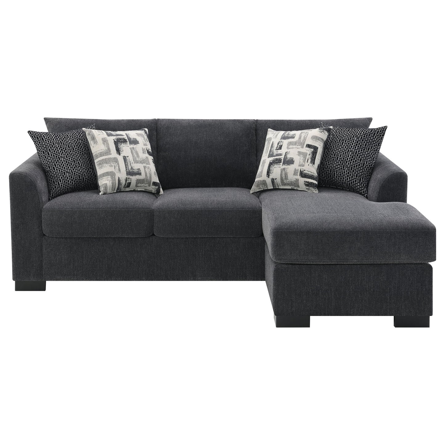 Pacheco - Upholstered Sleeper Sectional Chaise Sofa With Pocket Coils And Reversible Cushions - Dark Gray