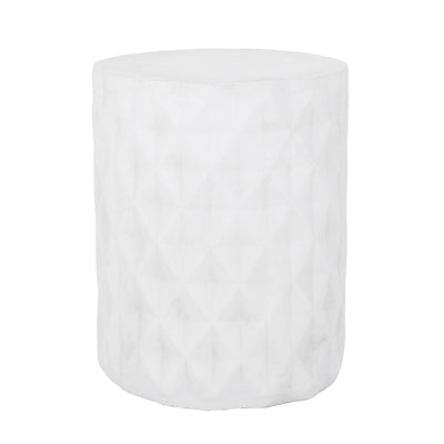Outdoor Lightweight Concrete, Side Table - Antique White