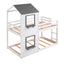Bunk Bed Wood Bed & Roof, Window, Guardrail, Ladder