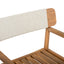 Creative Braided Acacia Wood Outdoor Dining Table And Chairs With Armrests (Set of 2) - Teak / White