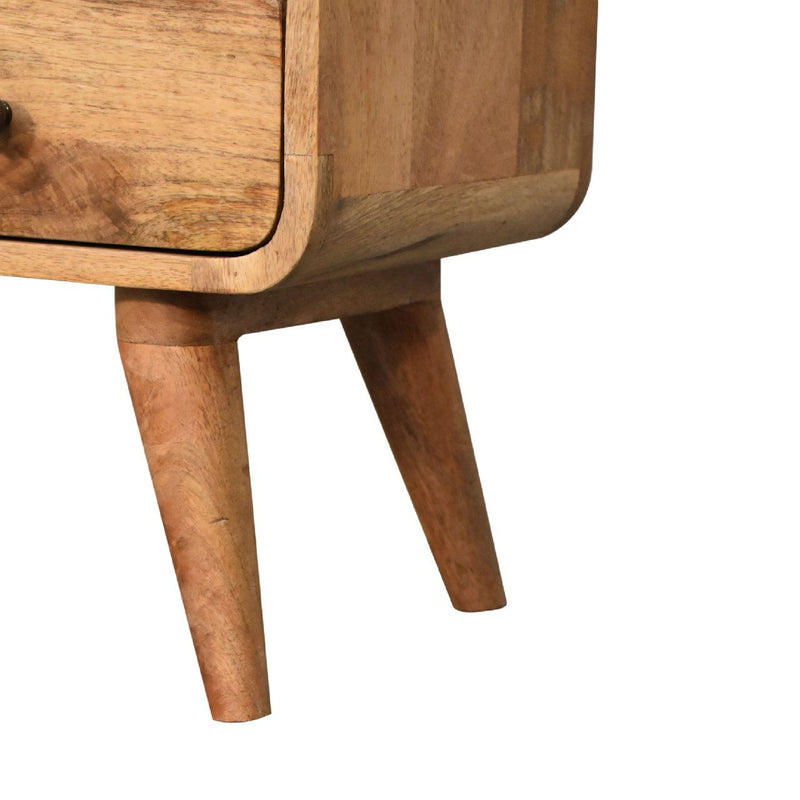 Mini Curved Media Unit - Oak