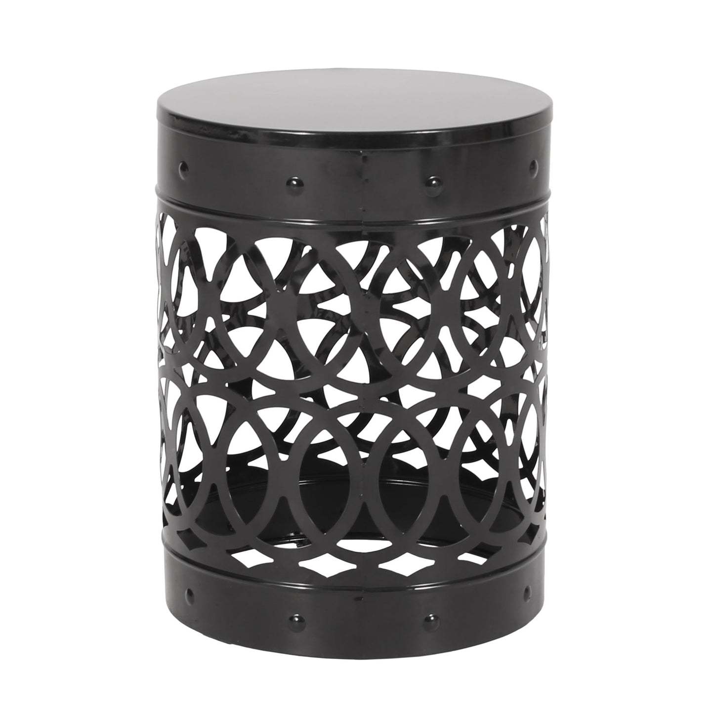 Outdoor Metal Large End Table, Modern Design