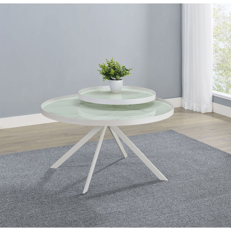 Shayne - Round Top Coffee Table With 2 Tier Design